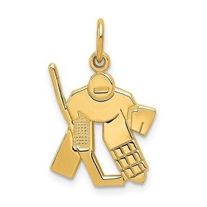 14k Hockey Goalie Charm